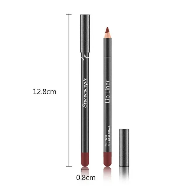 12-Piece Matte Lip Liner Pencil Set - Waterproof Long-Lasting Lip Makeup