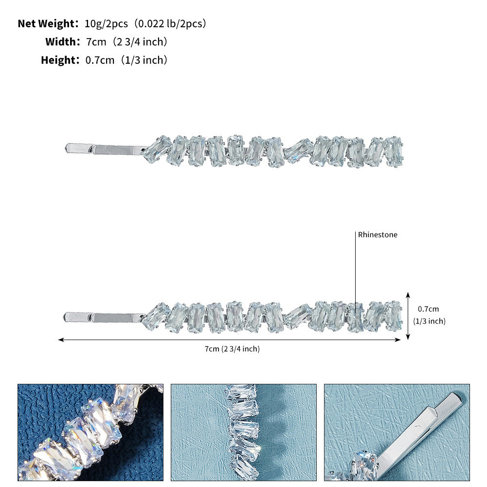 Zircon Hair Pins 2-Piece Set – Bridal Hair Accessories