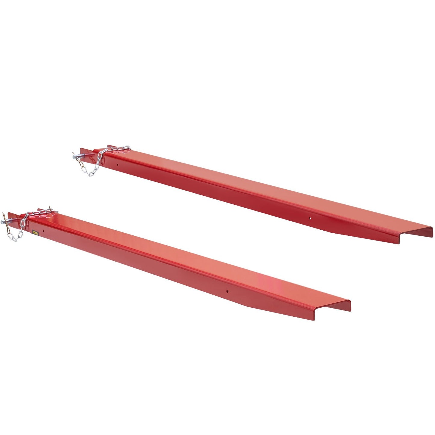 Heavy Duty Forklift Pallet Fork Extensions 72 Inch Carbon Steel Set - Red