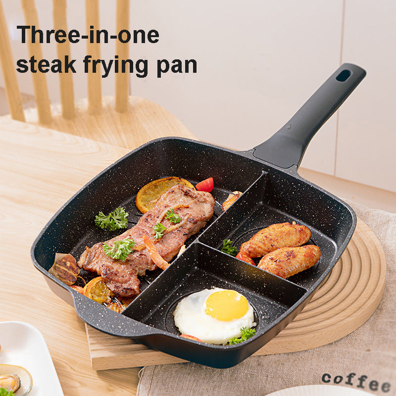 Non-Stick Multi-Function Omelette Pan with 3-in-1 Design, Black