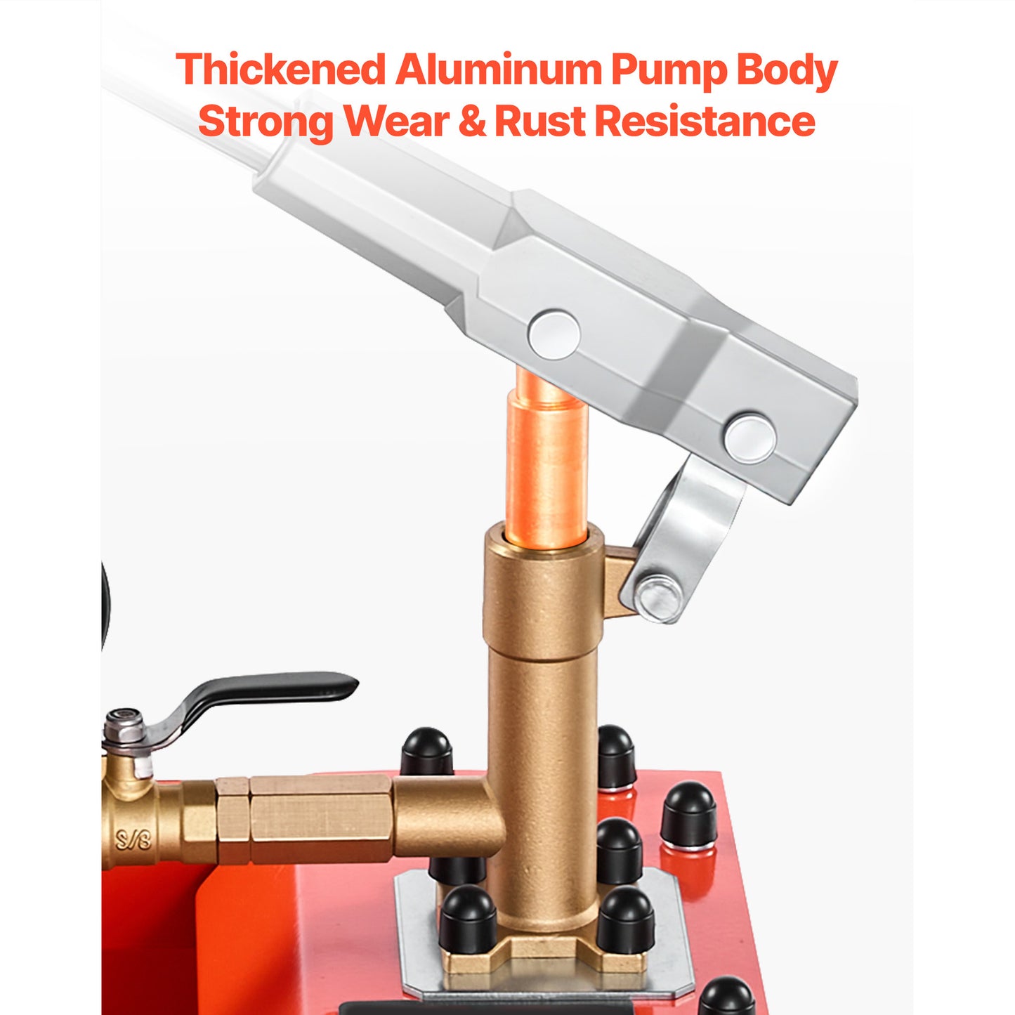 Hydrostatic Test Pump 2 Gallon Water Pressure Tester with Gauge - Hydraulic Pipe Leak Detection Kit