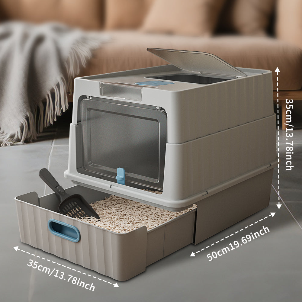 Drawer Cat Litter Box - Self Pickup Pet Furniture for Cats