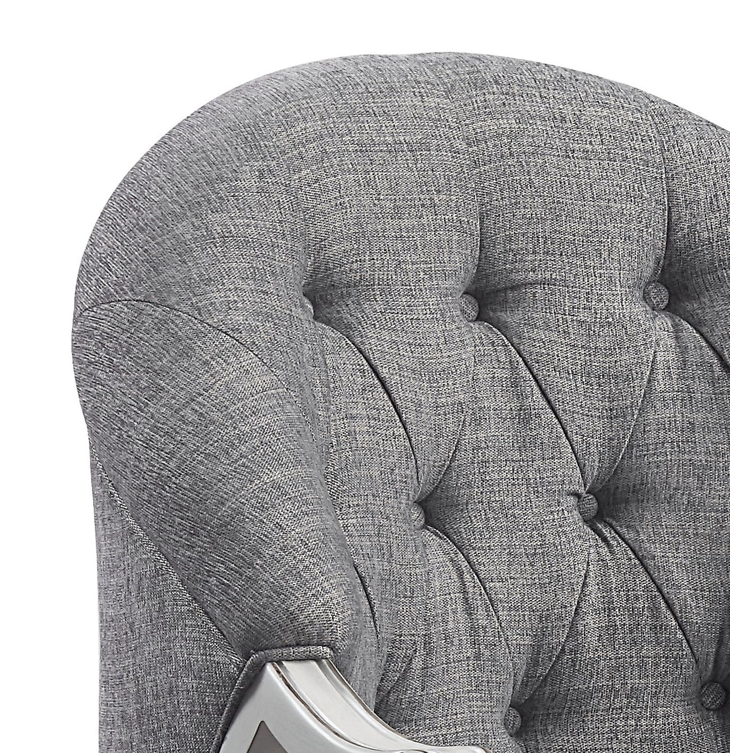 Florian Gray Fabric Chair with Antique White Finish