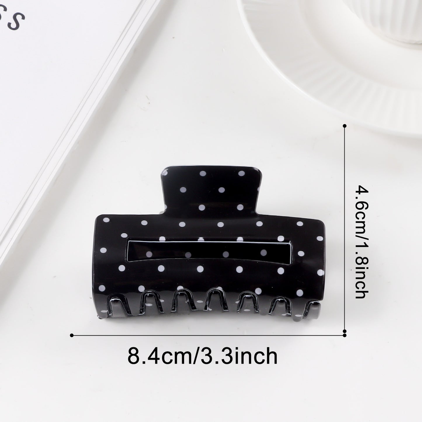 Elegant Polka Dot Hair Clip for Women - Updo Shark Clip