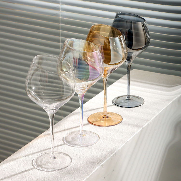 Beveled Crystal Wine Glass Set - Red, Champagne & Big Belly Styles