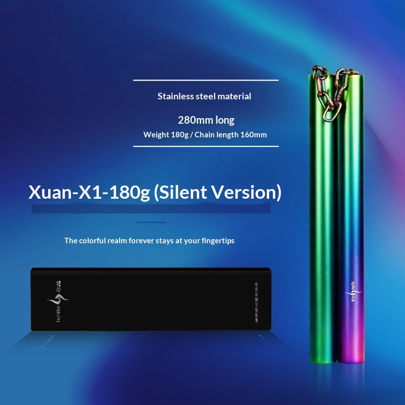 Stainless Steel Gradient Color Nunchaku Training Equipment for Martial Arts