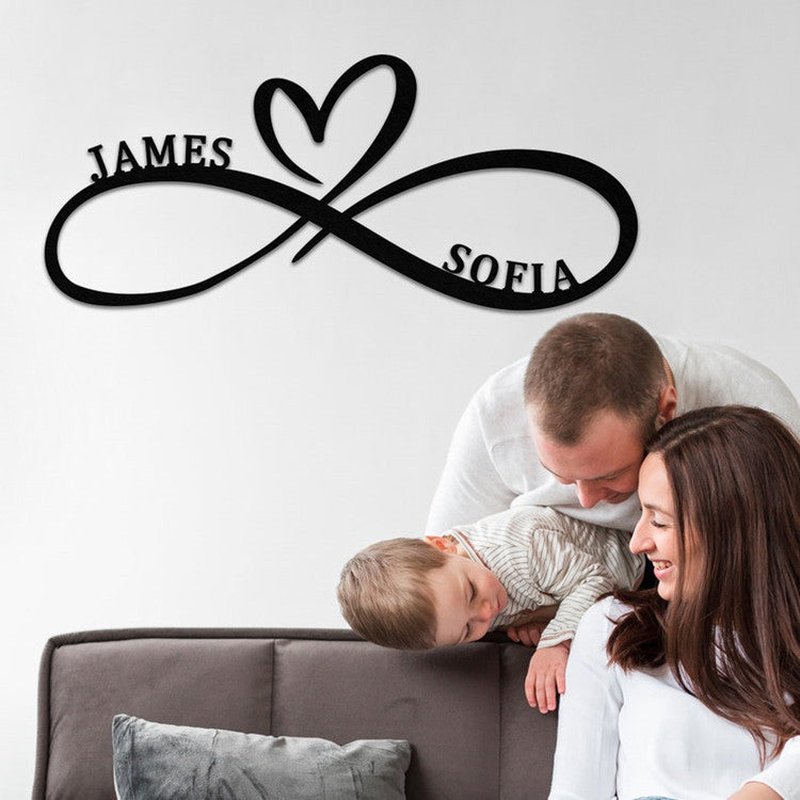 Personalized Infinite Love Symbol Wedding Sign Home Decor