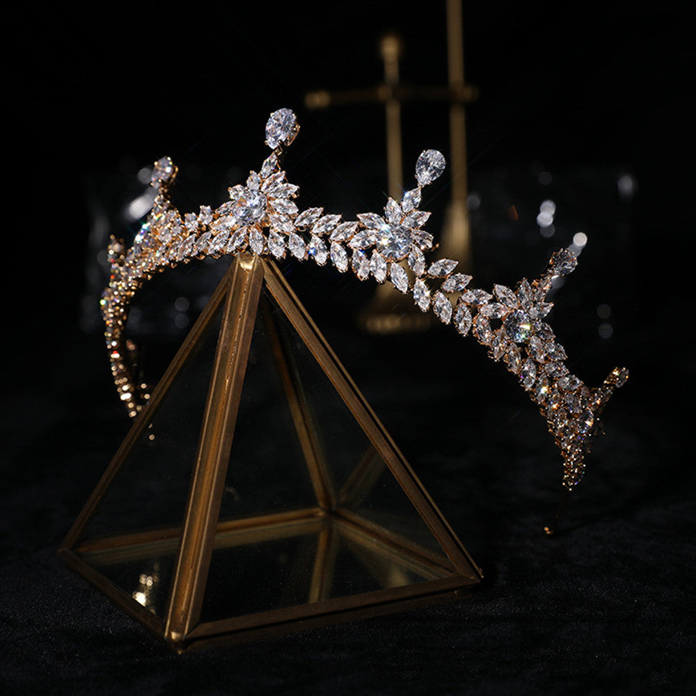 Electroplated Zircon Crown Headband - Multiple Colors