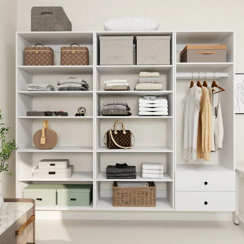 Livelylodge Modular Wardrobe Closet - Freestanding White With