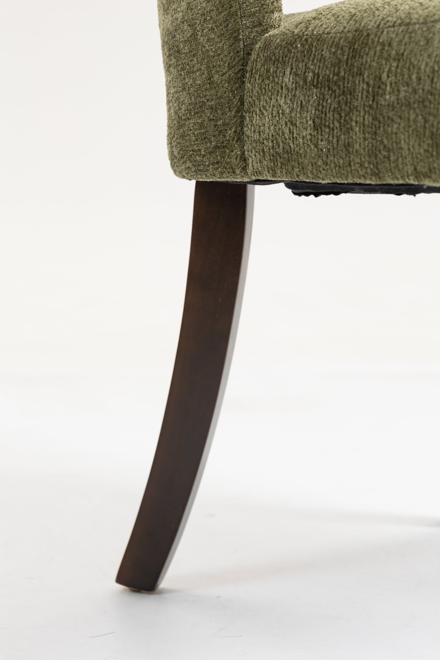 Upholstered Dining Chair Set of 2 - Modern Green Fabric