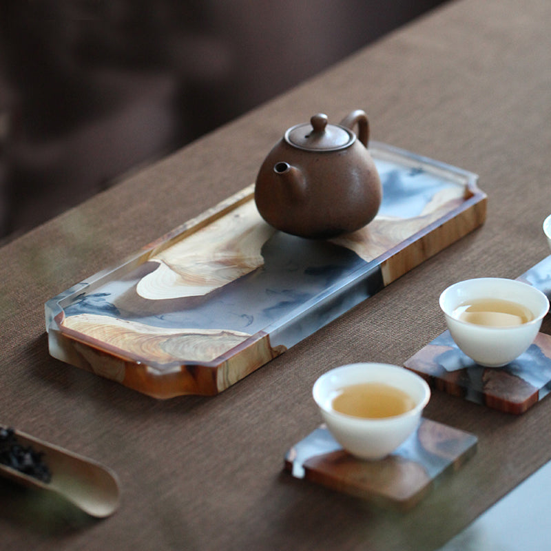 Home Office Creative Tea Ceremony Wooden Saucer Set - Multiple Styles