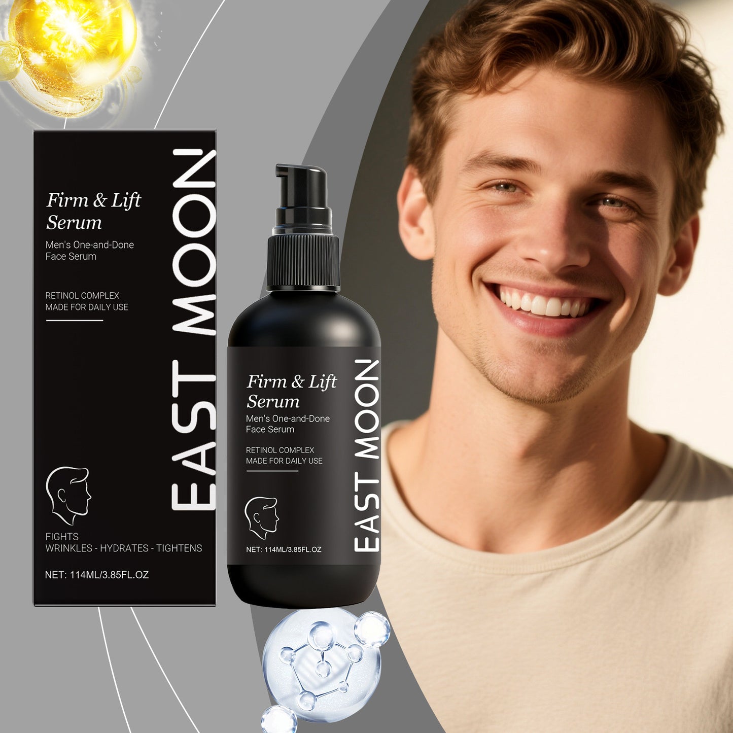 Men's Hydrating Facial Moisturizer 114ml with Hyaluronic Acid & Collagen