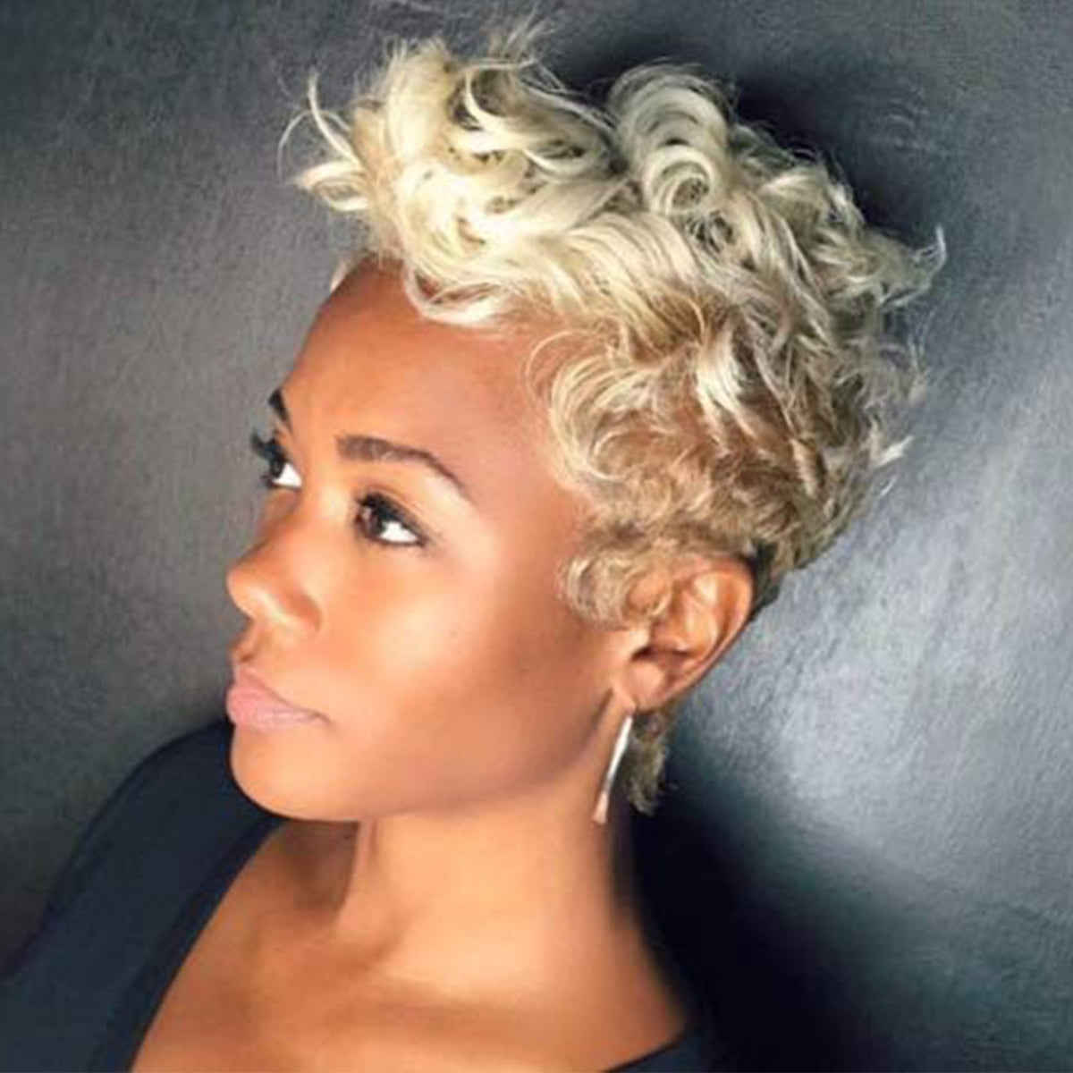 Short Curly Hair Wig - Synthetic Fiber