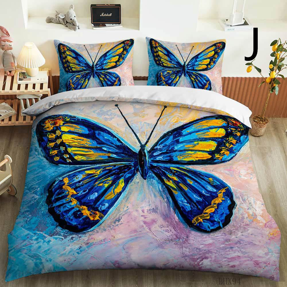 Butterfly Series Bedding Quilt Cover Set - Modern 3-Piece Bed Linen