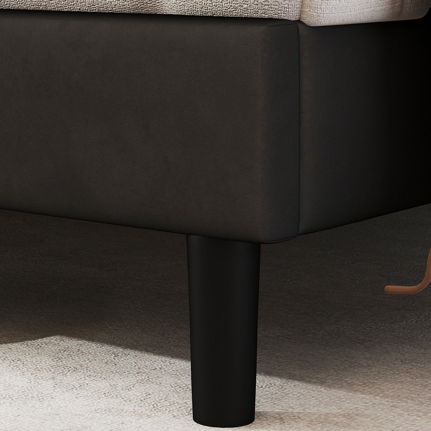 King Size Bed Frame With Charging Station And Adjustable LED Light