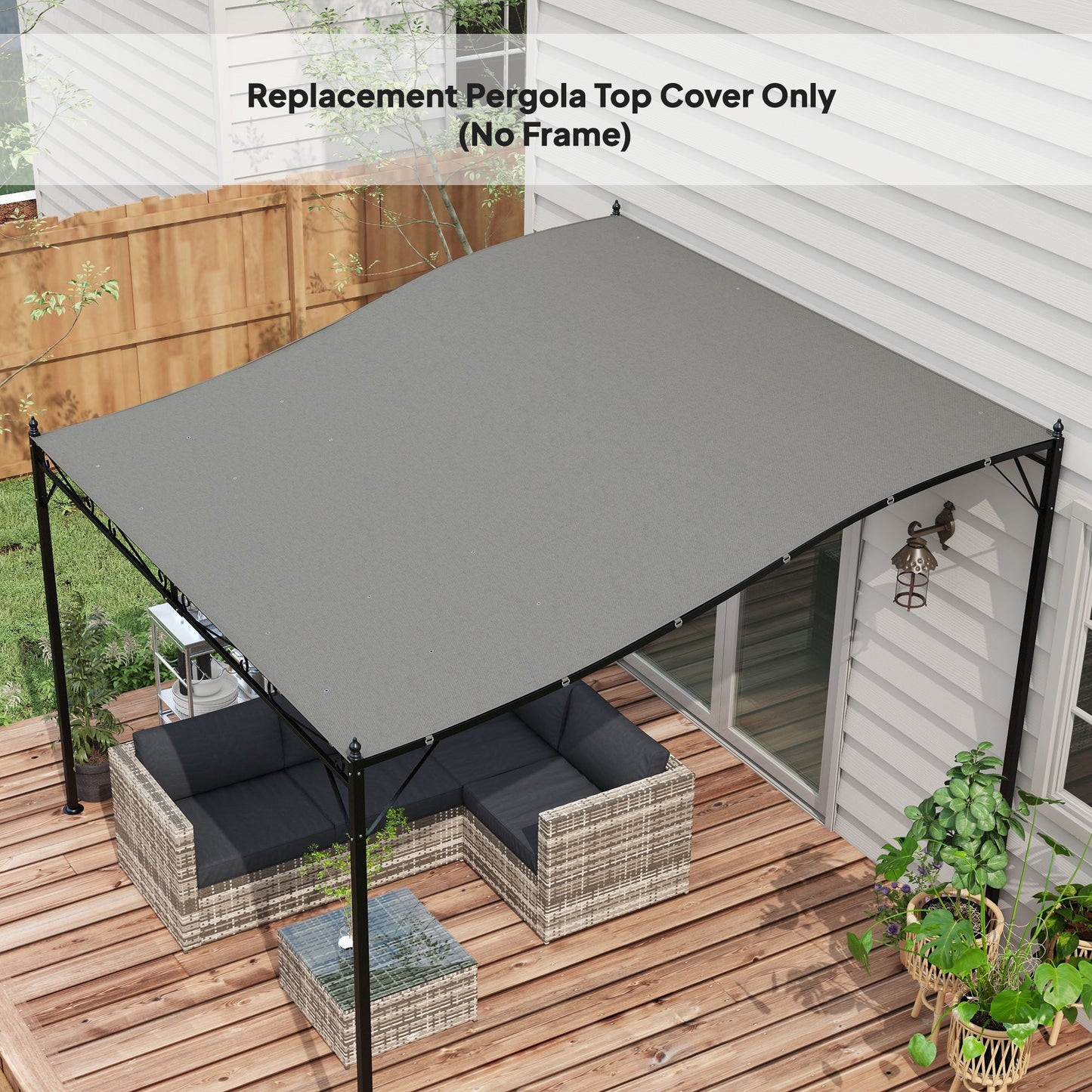 Pergola Replacement Canopy - Dark Gray Shade Cover for 10x10 Pergola 84C-038