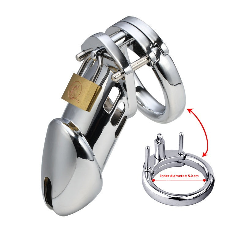 Metal Chastity Lock Device with Adjustable Sizes and Silicone Cage