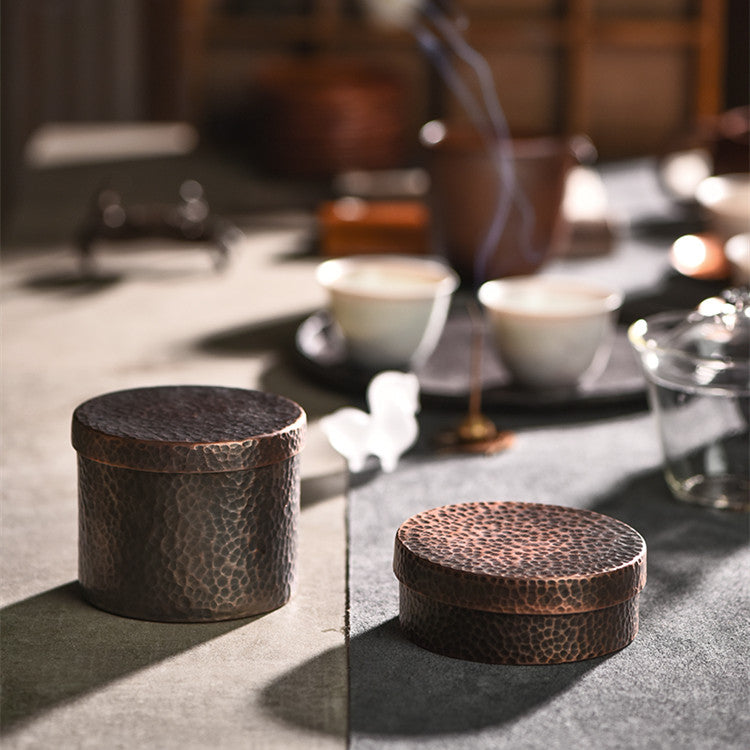 Multifunctional Copper Ashtray with Retro Hammer Pattern for Home & Living Room