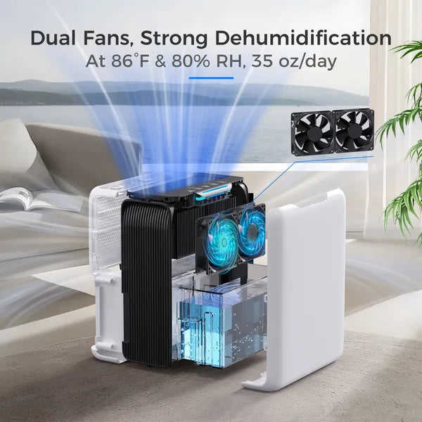 3L Electric Dehumidifier for 20m² Rooms, Ultra Quiet, Peltier Technology