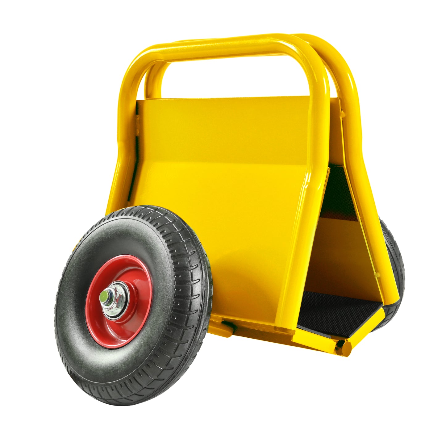 Heavy Duty Panel Dolly with 10" Solid Rubber Tires - Yellow