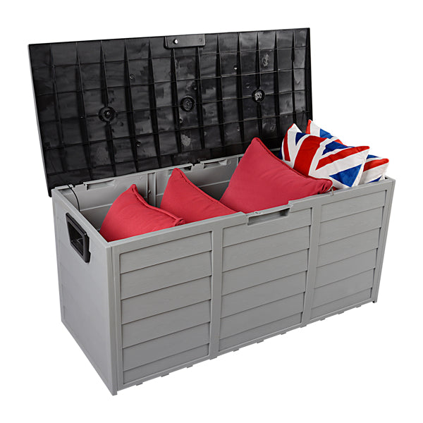 75 Gallon Weatherproof Plastic Patio Storage Box with Lockable Lid