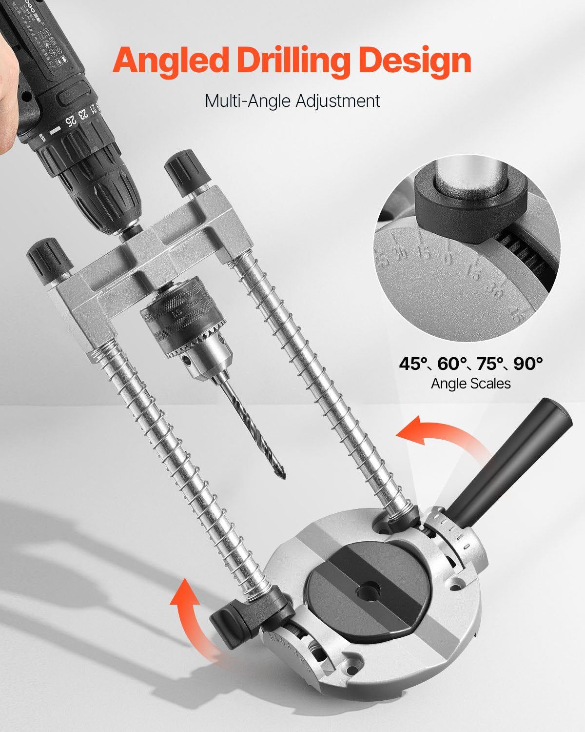 Multi-Angle Drill Guide Jig - Portable Precision Power Tool Attachment
