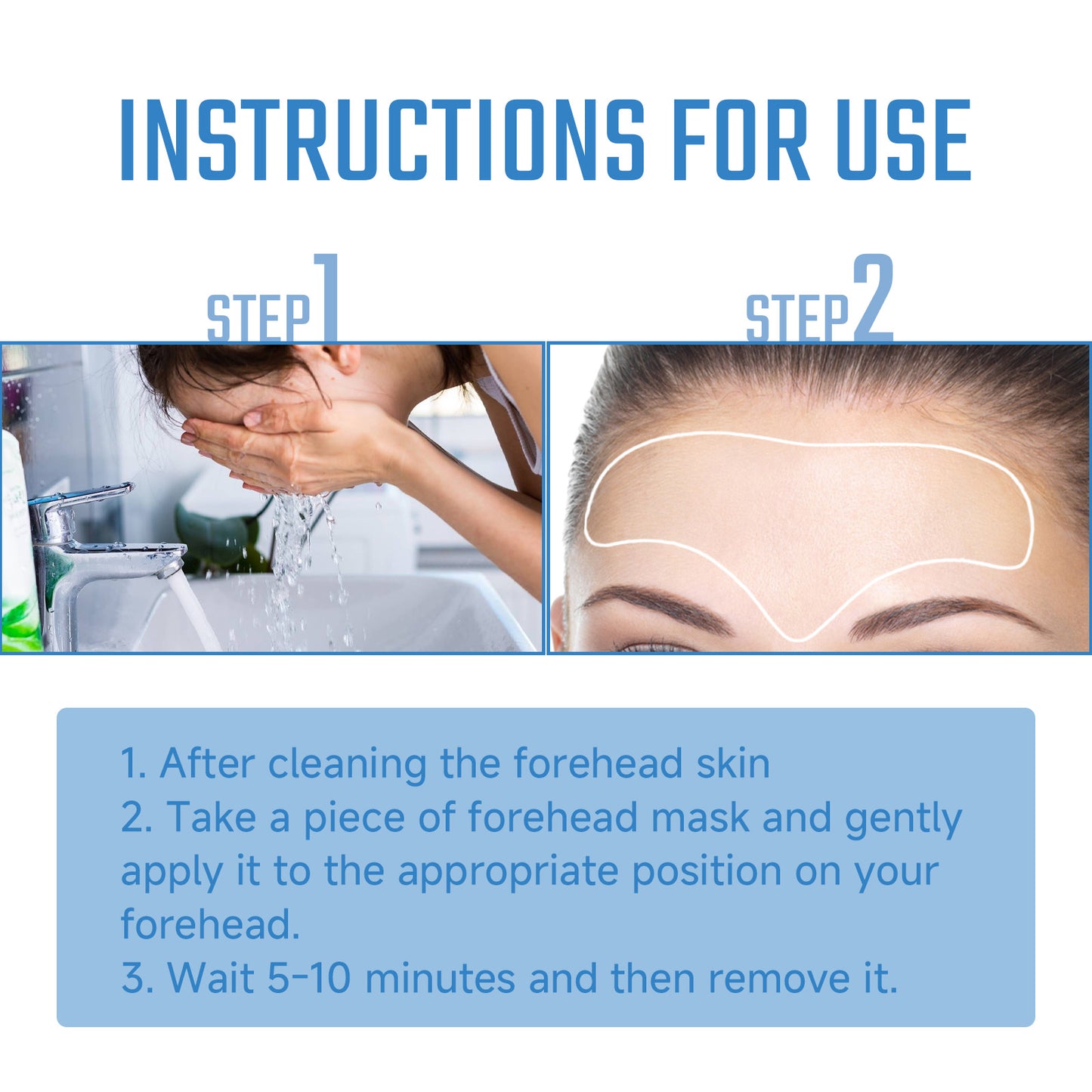 Collagen Forehead Mask & Lip Mask Set - Anti-Aging Wrinkle Treatment - 6 Pieces
