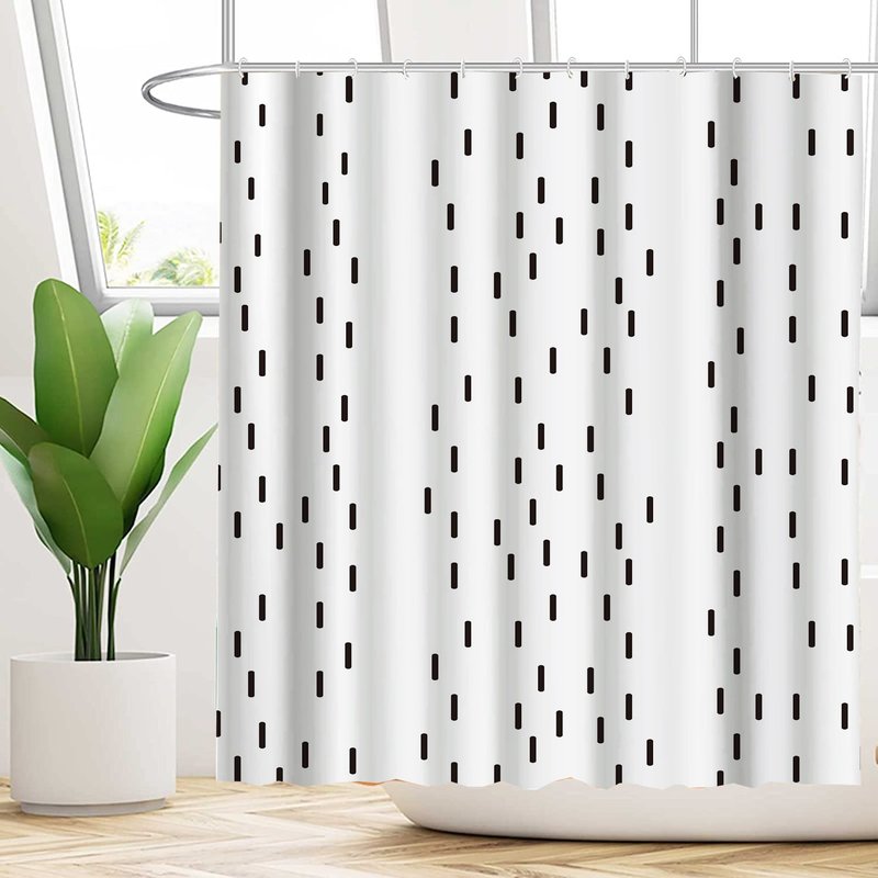 Waterproof Shower Curtain with Flower Pattern - Mildew-Resistant Bathroom Decor