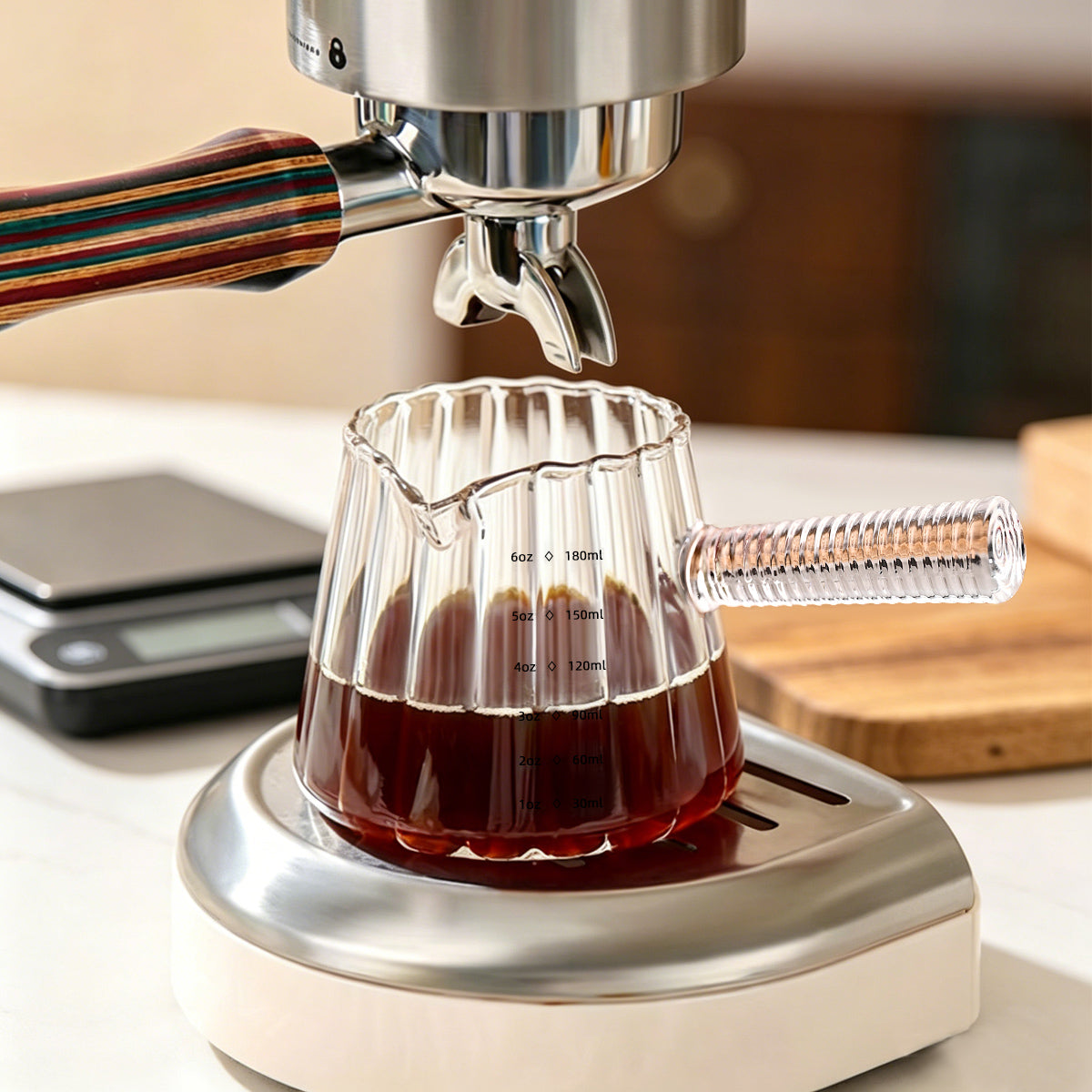 180ml Mini Coffee Cup with Glass Handle - Italian Style
