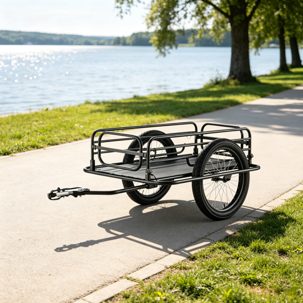 Heavy-Duty Bicycle Cargo Trailer 275 Lbs Capacity with Foldable Storage & Quick-Release Hitch