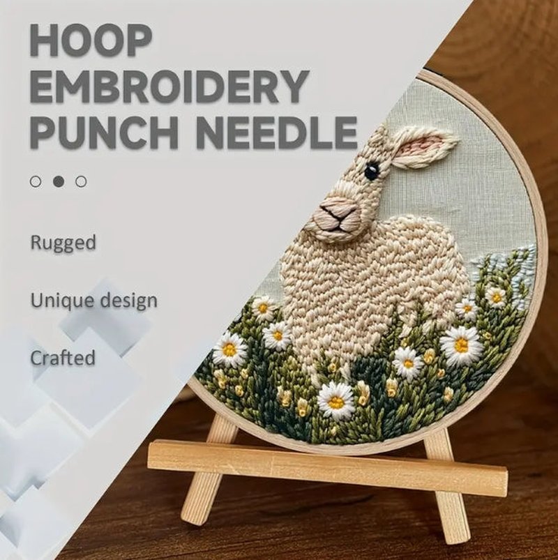 Cute Embroidery Pin Patch Set – Sheep Style, Hand-Woven Cloth Craft