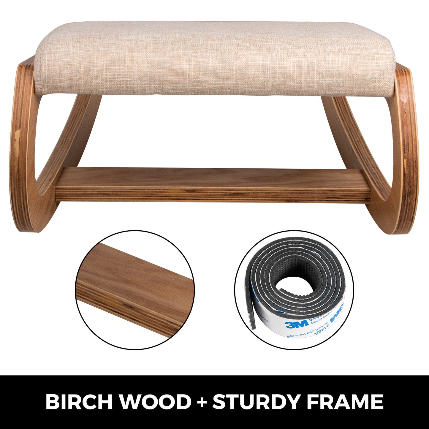 Ergonomic Kneeling Chair for Better Posture - Natural Wood