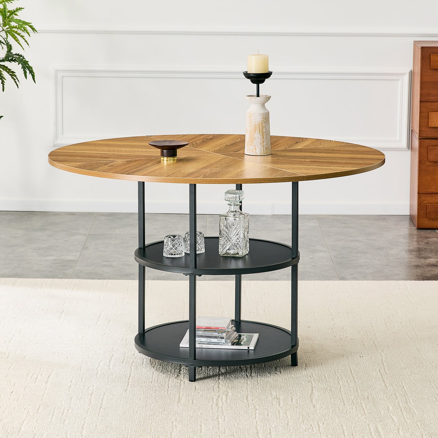 47.3-inch Diameter Modern Splicing Circular Dining Table -