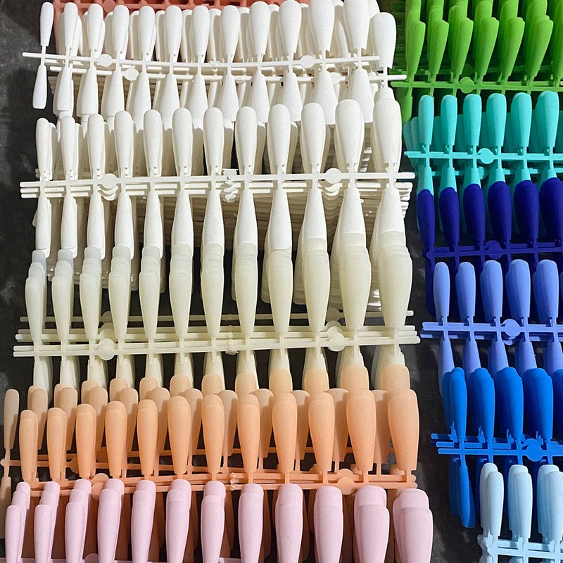 24-Piece Matte Coffin False Nails - Multi-Color Ballet