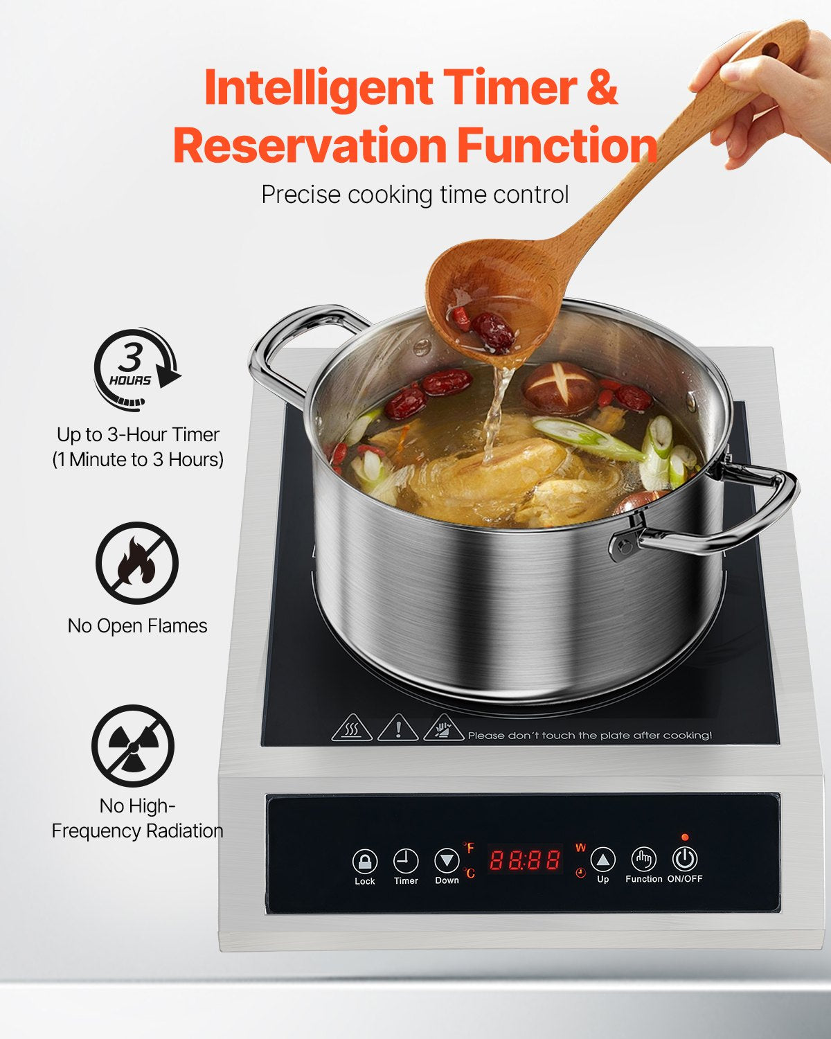 Portable 3500W Induction Cooktop with 11 Temp Levels - Black Kitchen Appliance