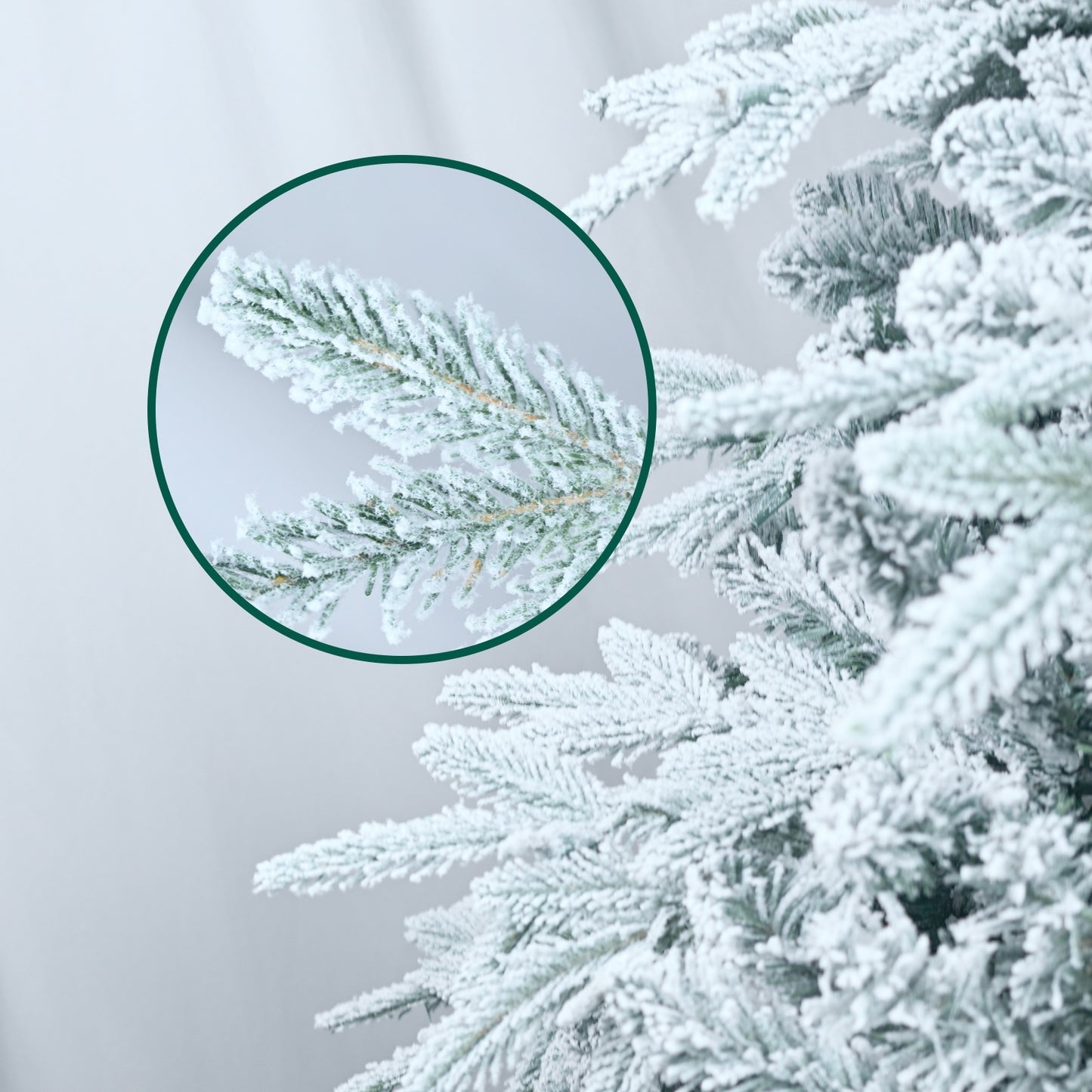 Christmas Tree with Lights - PE/PVC Flocking, Multiple Heights