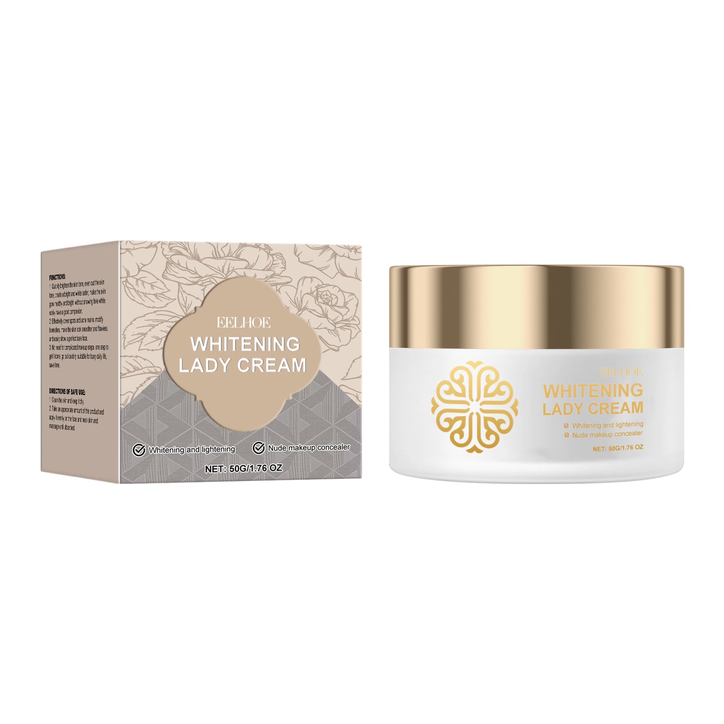 Brightening Whitening Face Cream with Vitamin E and Glycerin - 50g