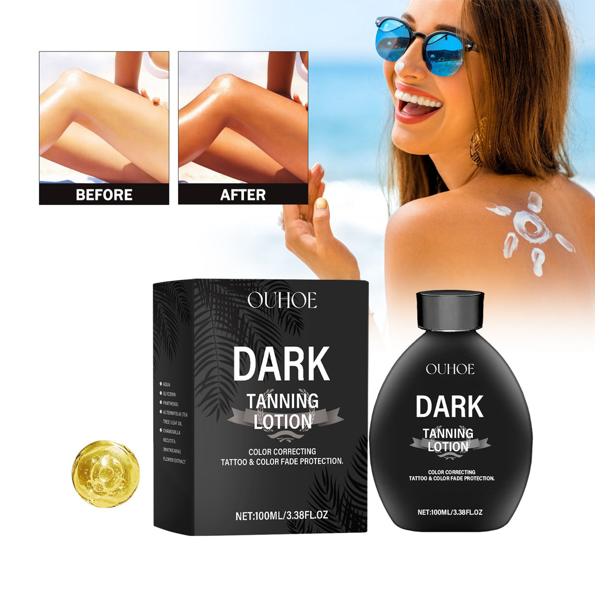 Summer Outdoor Sun Help Improve Skin Color Uneven Moisturizing Black