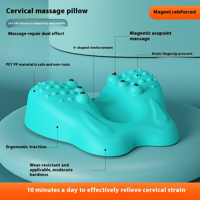 Adjustable Cervical Massage Pillow with Magnet Therapy - Neck Support Cushion