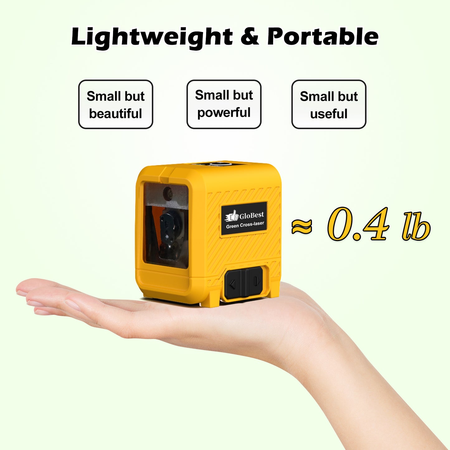 Laser Level with Rechargeable Lithium Battery, Self-Leveling Green Cross Line Tool - Model LS T6G