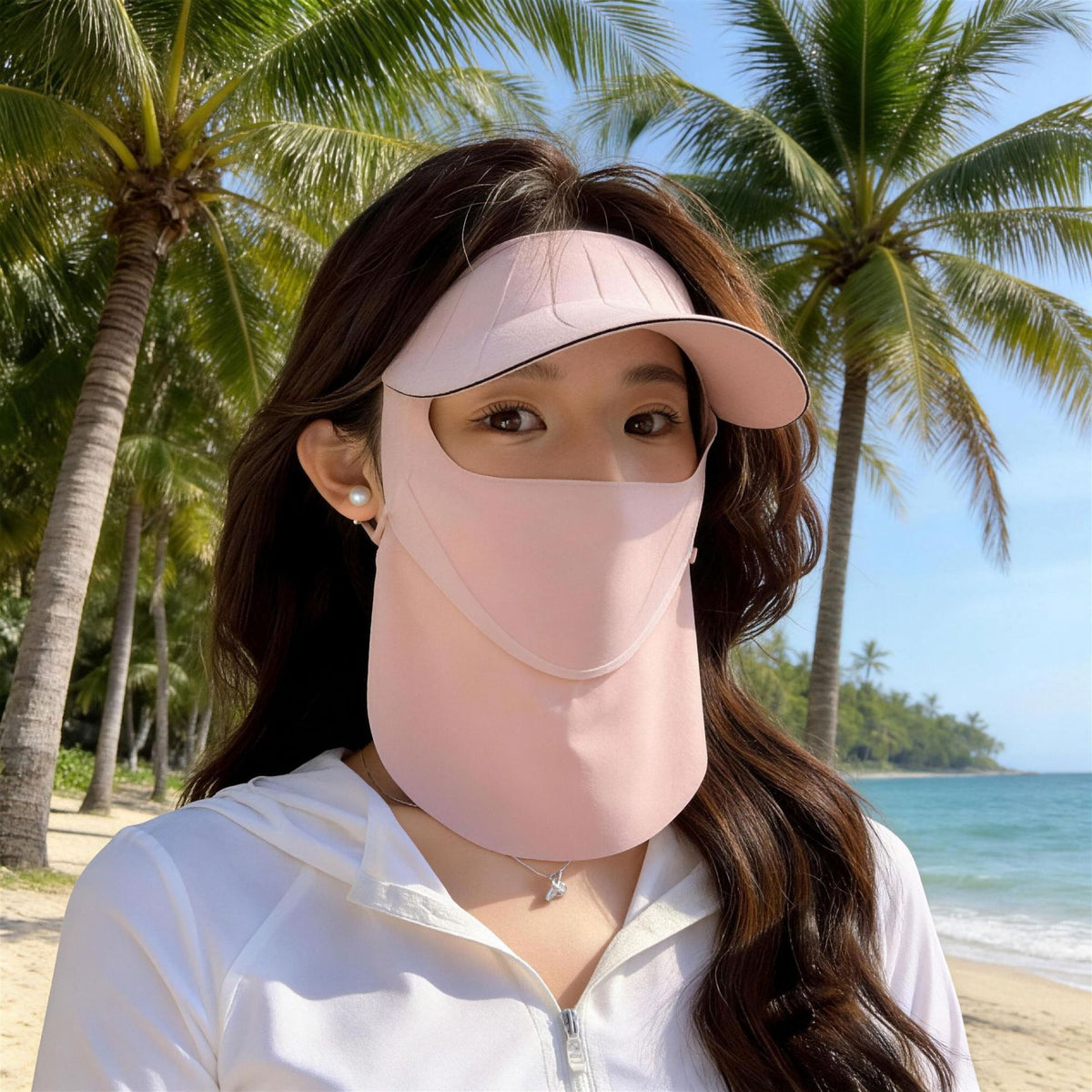 Women's Sun-Protective Face Mask with Extended Visor