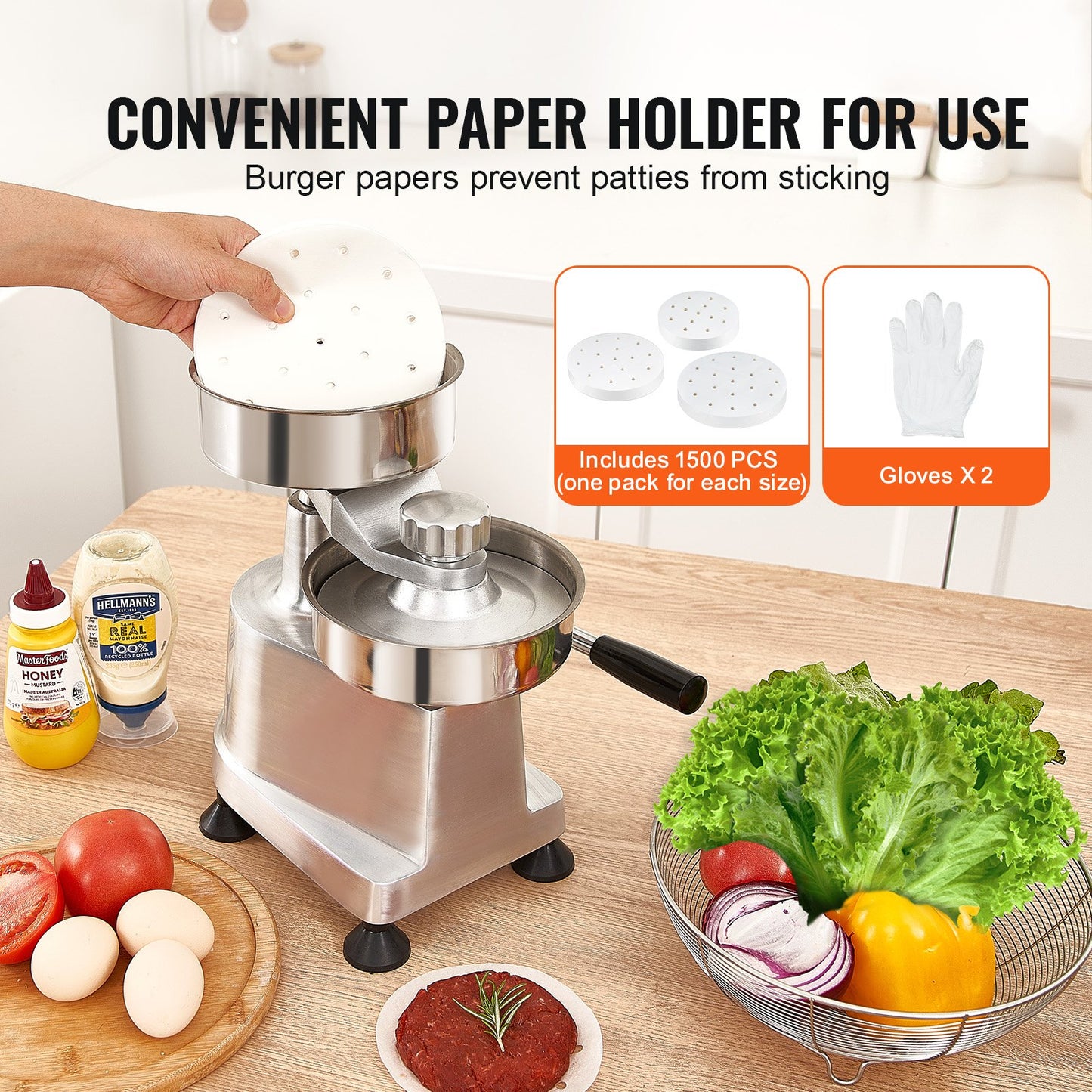 Commercial Burger Patty Maker, Hamburger Beef Maker With 3
