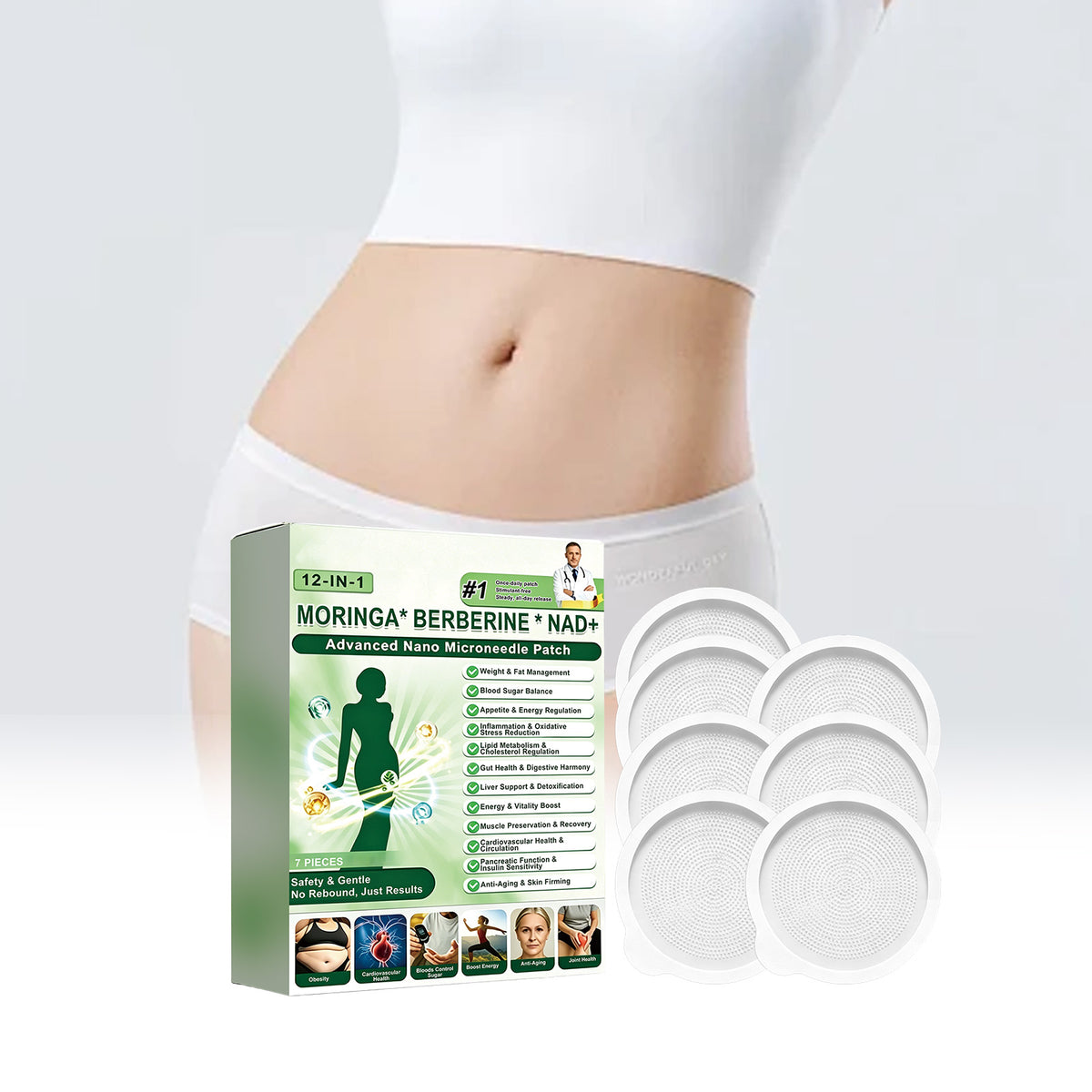 Nano Micro Needle Body Patch, 7 Pieces