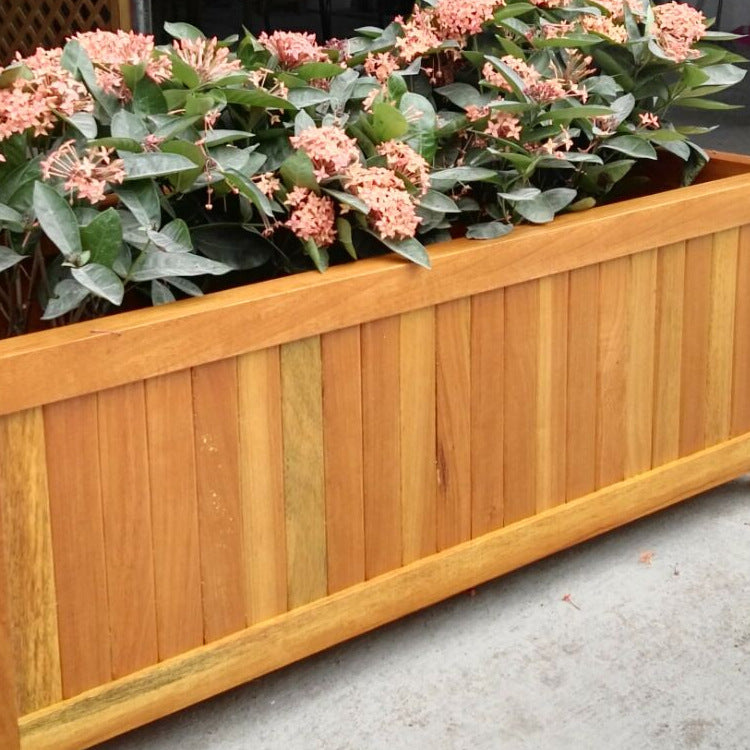 Solid Wood Flower Box Large Landscape Plant Container for Garden & Home