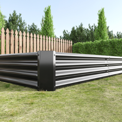Metal Raised Garden Bed Kit 7.6x3.7ft for Vegetables, Flowers, Herbs - Black