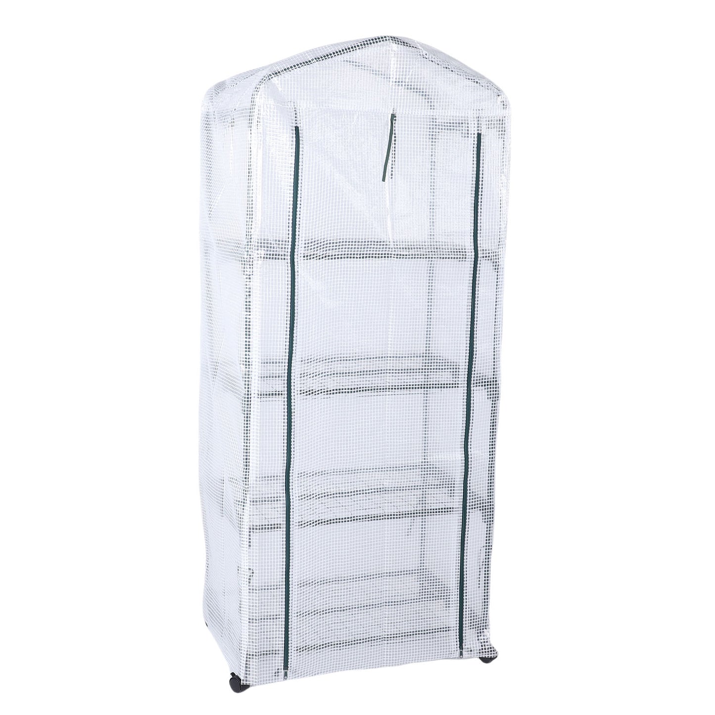 Portable Greenhouse with PE Cover & 360° Wheels - 4 Tiers Indoor Outdoor Plant Shelter
