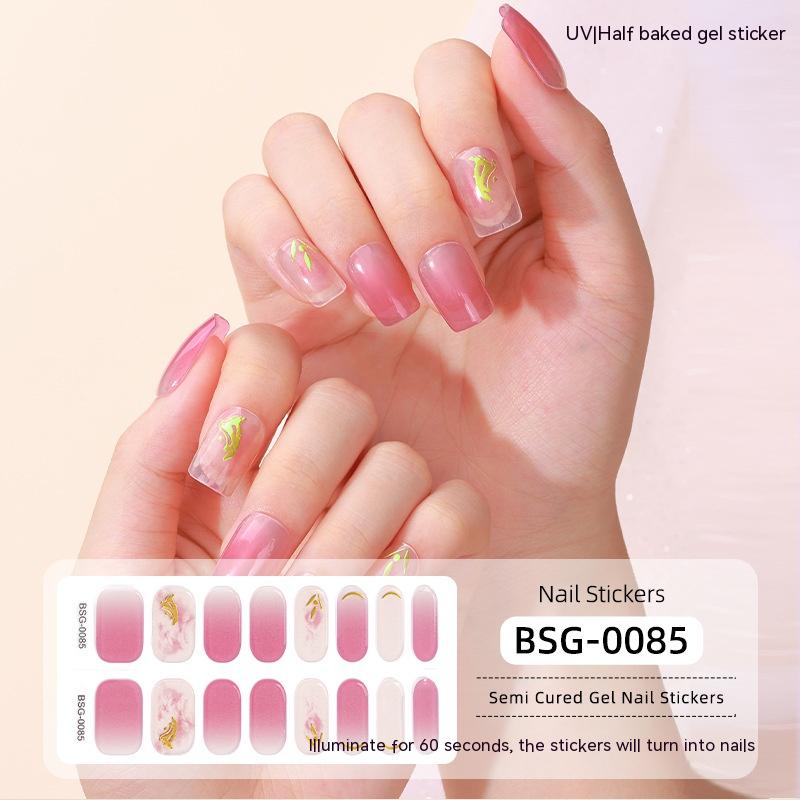 Semi-Cured Nail Stickers - 3D UV Gel Nail Art Set