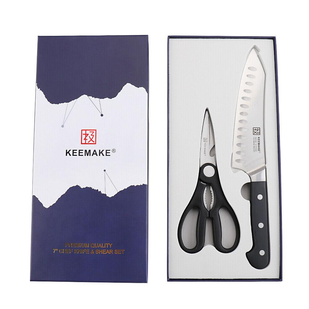 2-Piece Chef's Knife And Kitchen Shears Set Stainless Steel Slicing