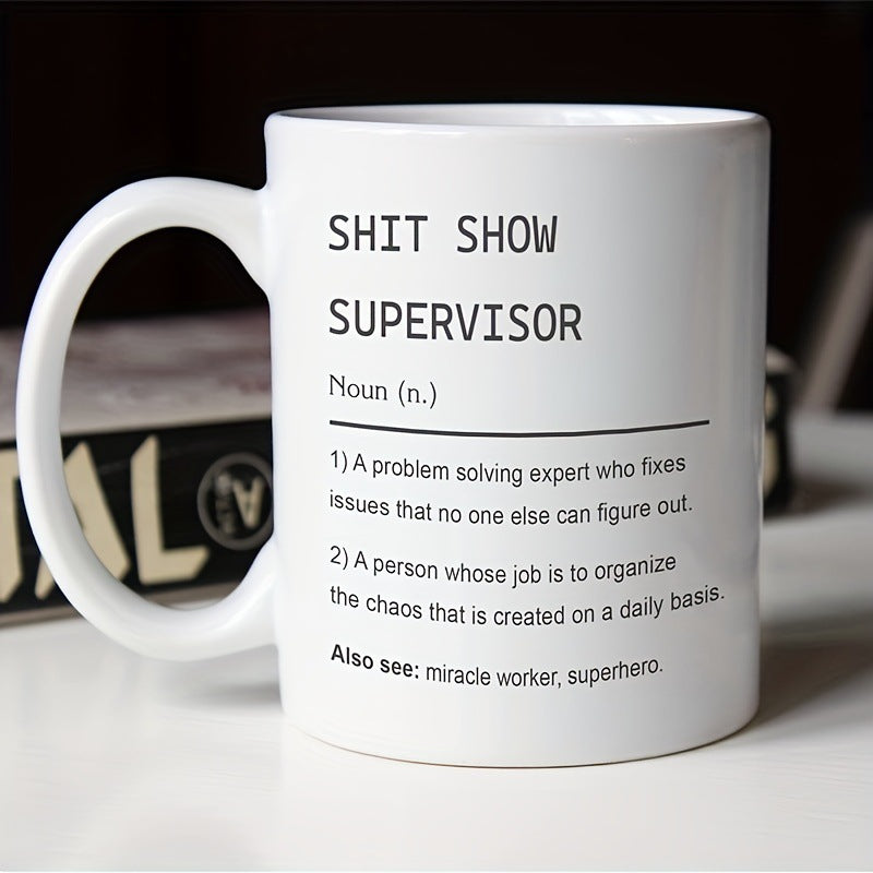11oz Ceramic Office Mug - Modern Simple Design, 301-400ml Capacity