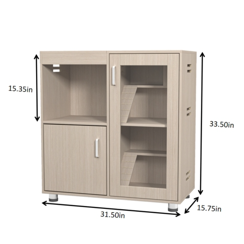 Wooden Guinea Pig Cage with 4 Tiers, Lockers & Acrylic Windows